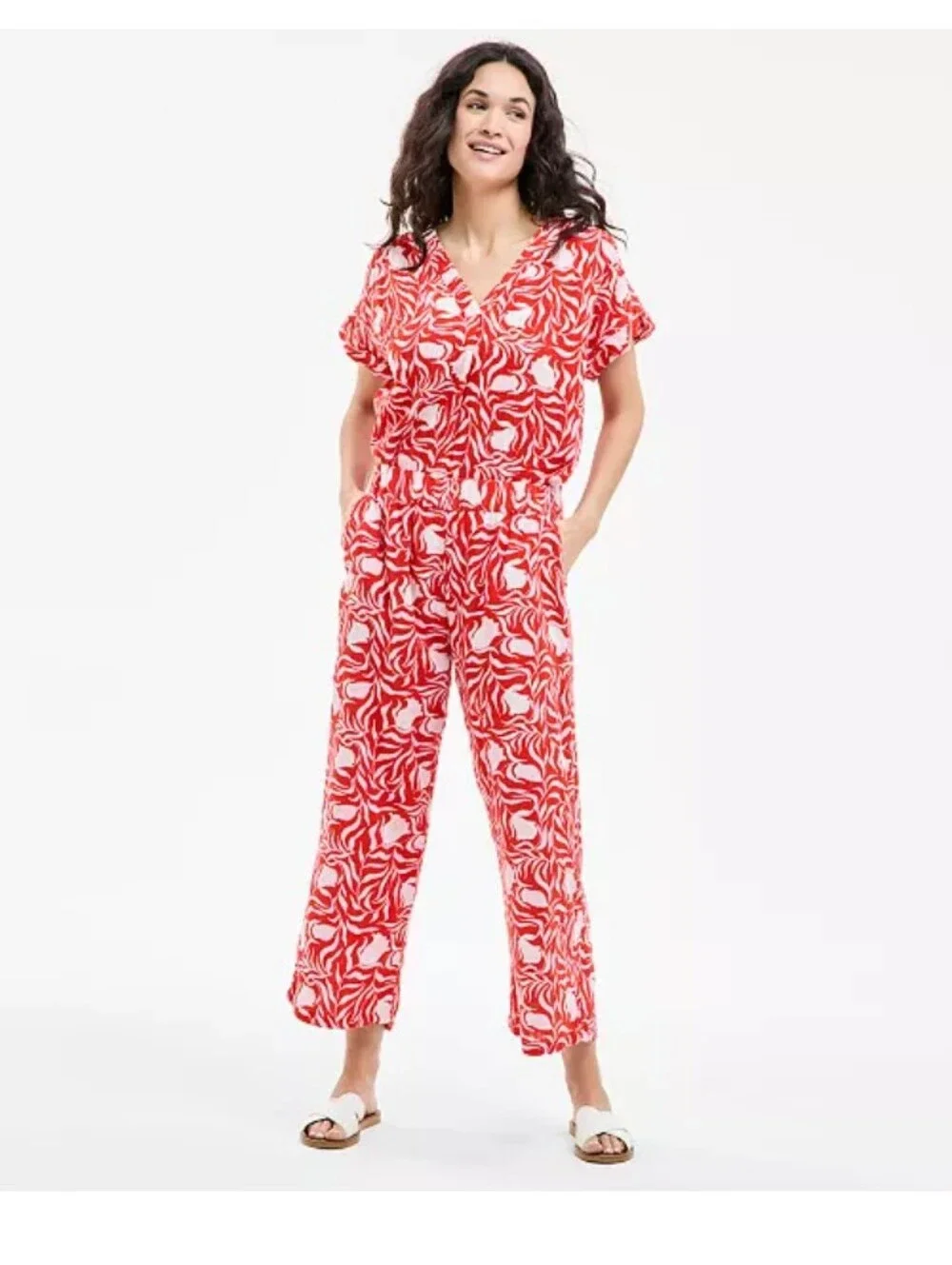 Style&Co 100% Cotton Gauze Matching Set. Womans XL. Red & White.